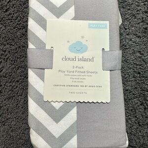 Cloud Island Gray Chevron Play Yard Sheets 2-Pack